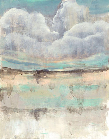 Clouds Over the Plane II White Modern Wood Framed Art Print with Double Matting by Goldberger, Jennifer