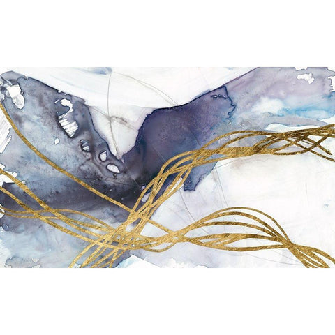 Agate Wave IV Gold Ornate Wood Framed Art Print with Double Matting by Goldberger, Jennifer