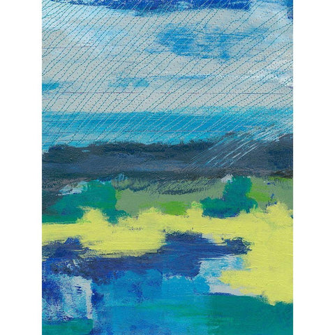 Stitched Sky I Black Modern Wood Framed Art Print by Moore, Regina