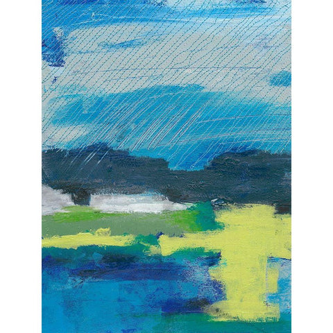 Stitched Sky II Gold Ornate Wood Framed Art Print with Double Matting by Moore, Regina