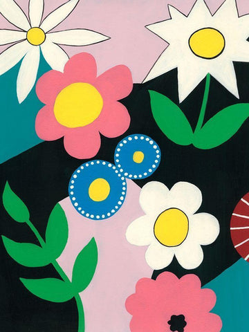 Vivid Blossoms II Black Ornate Wood Framed Art Print with Double Matting by Moore, Regina