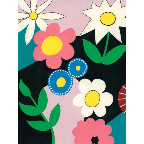 Vivid Blossoms II Black Modern Wood Framed Art Print with Double Matting by Moore, Regina