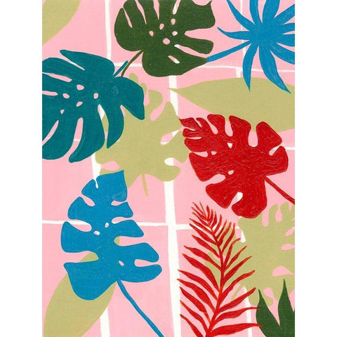 Colorful Tropics I Black Modern Wood Framed Art Print with Double Matting by Moore, Regina