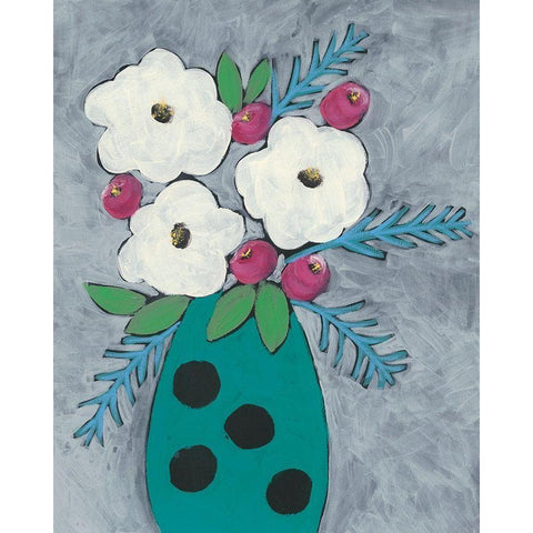 Floral Frolic II White Modern Wood Framed Art Print by Moore, Regina