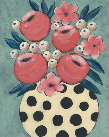 Jamboree Floral I Black Ornate Wood Framed Art Print with Double Matting by Moore, Regina