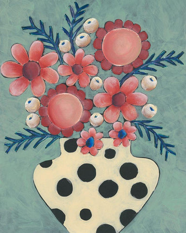 Jamboree Floral II Black Ornate Wood Framed Art Print with Double Matting by Moore, Regina