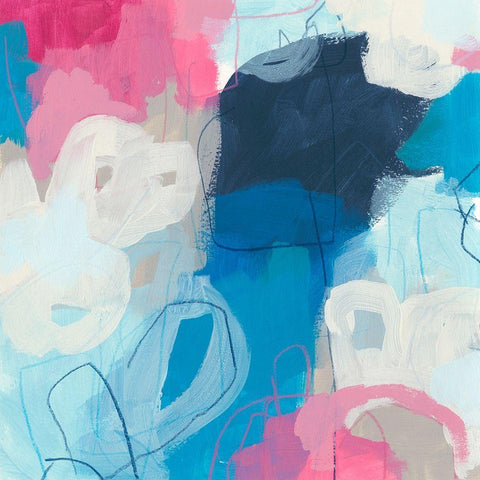 Electron III White Modern Wood Framed Art Print with Double Matting by Vess, June Erica