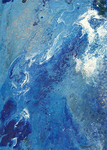 Blue Hawaii I White Modern Wood Framed Art Print with Double Matting by Moore, Regina