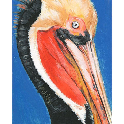 Vibrant Pelican II Gold Ornate Wood Framed Art Print with Double Matting by Parker, Jennifer Paxton