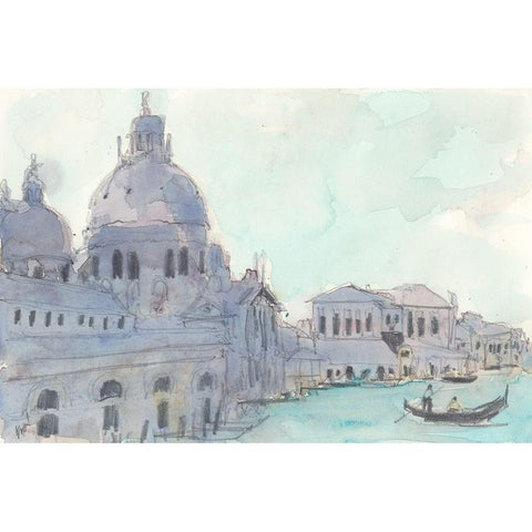 Santa Maria Della Salute Moment Gold Ornate Wood Framed Art Print with Double Matting by Dixon, Samuel