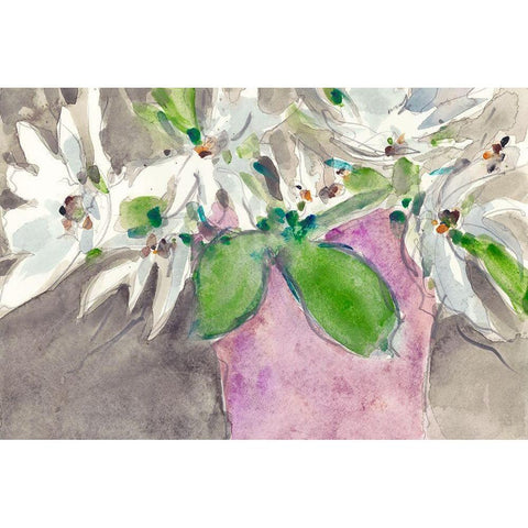 Magnolia Charm II White Modern Wood Framed Art Print by Dixon, Samuel
