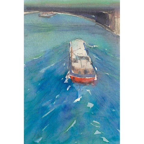 Along the Seine II Black Modern Wood Framed Art Print by Dixon, Samuel