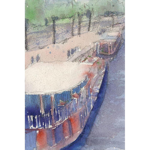 Along the Seine III White Modern Wood Framed Art Print by Dixon, Samuel