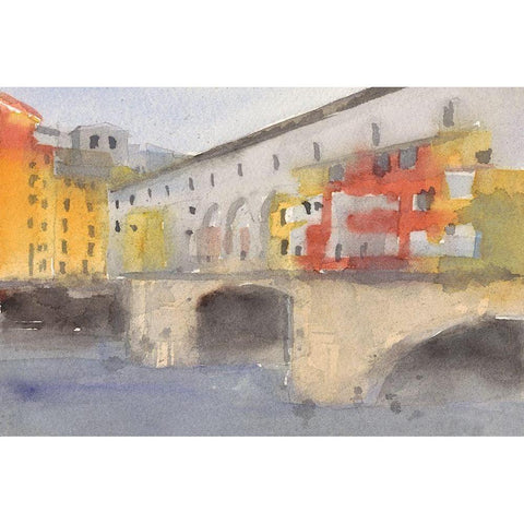 Along the Seine IV Black Modern Wood Framed Art Print with Double Matting by Dixon, Samuel