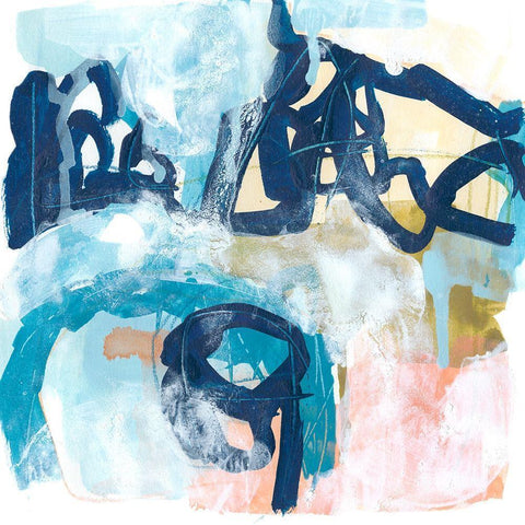 Graffiti Notation II Black Modern Wood Framed Art Print with Double Matting by Vess, June Erica