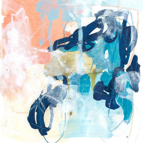 Graffiti Notation III White Modern Wood Framed Art Print with Double Matting by Vess, June Erica