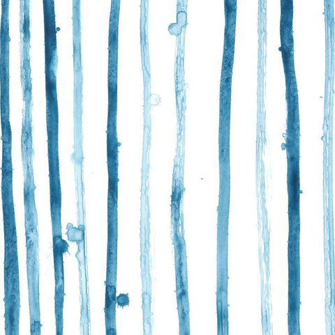 Indigo Sampler VI White Modern Wood Framed Art Print with Double Matting by Vess, June Erica