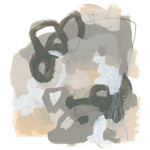 Neutral Cartography II Black Modern Wood Framed Art Print with Double Matting by Vess, June Erica