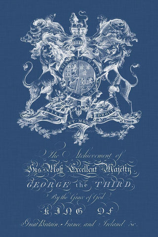 Heraldry on Navy I White Modern Wood Framed Art Print with Double Matting by Vision Studio