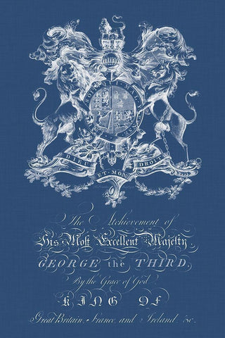 Heraldry on Navy I Black Ornate Wood Framed Art Print with Double Matting by Vision Studio