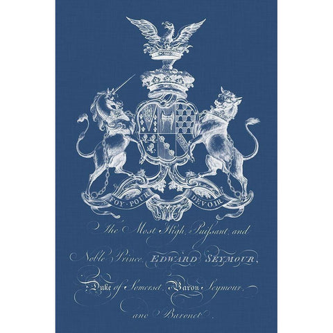 Heraldry on Navy II White Modern Wood Framed Art Print by Vision Studio