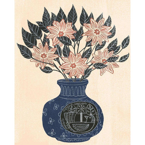 Vase of Flowers III Black Modern Wood Framed Art Print by Wang, Melissa