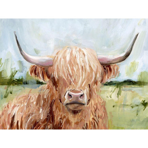 Highland Grazer II Black Modern Wood Framed Art Print with Double Matting by Borges, Victoria