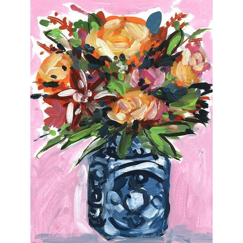 Bouquet in a vase III Black Modern Wood Framed Art Print with Double Matting by Wang, Melissa