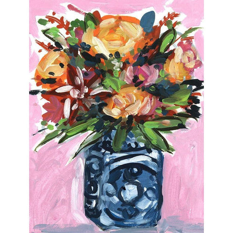 Bouquet in a vase III Gold Ornate Wood Framed Art Print with Double Matting by Wang, Melissa
