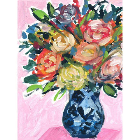 Bouquet in a vase IV White Modern Wood Framed Art Print by Wang, Melissa