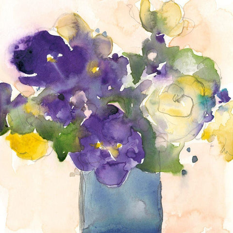 Floral Beauties I White Modern Wood Framed Art Print by Dixon, Samuel