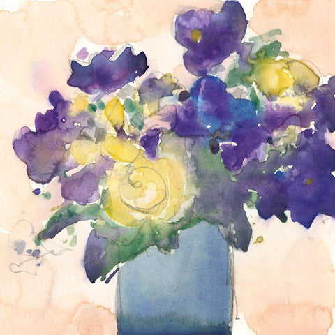 Floral Beauties II White Modern Wood Framed Art Print by Dixon, Samuel