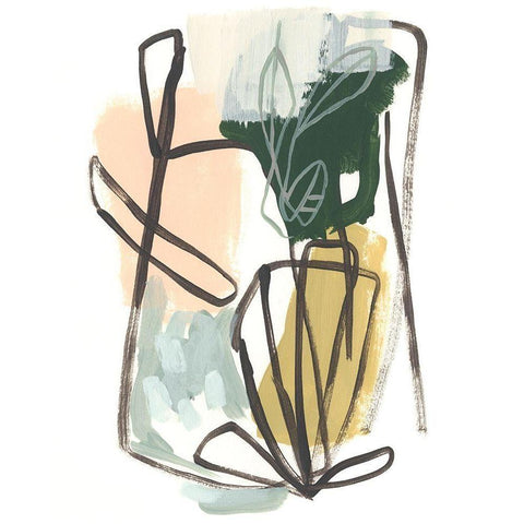 Tropical Abstract II Gold Ornate Wood Framed Art Print with Double Matting by Vess, June Erica