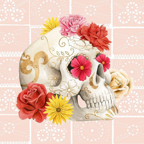 Fiesta de la Vida Muertos I White Modern Wood Framed Art Print with Double Matting by Popp, Grace