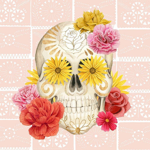 Fiesta de la Vida Muertos II Black Modern Wood Framed Art Print with Double Matting by Popp, Grace