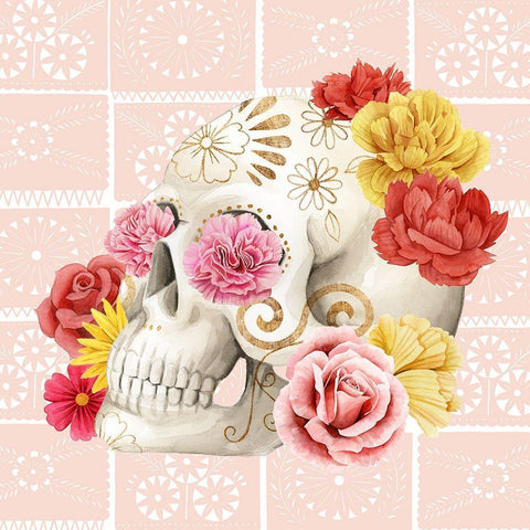 Fiesta de la Vida Muertos III White Modern Wood Framed Art Print with Double Matting by Popp, Grace