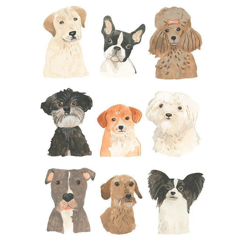 Doggos and Puppers II White Modern Wood Framed Art Print by Vess, June Erica