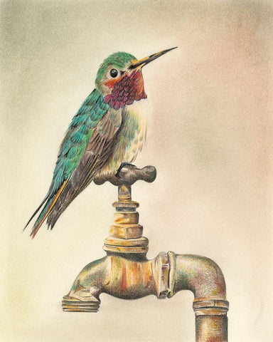 Glory Bird I White Modern Wood Framed Art Print with Double Matting by Liama, Lily