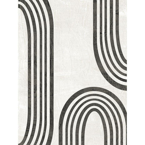 Modern Arc I Black Modern Wood Framed Art Print with Double Matting by Vess, June Erica