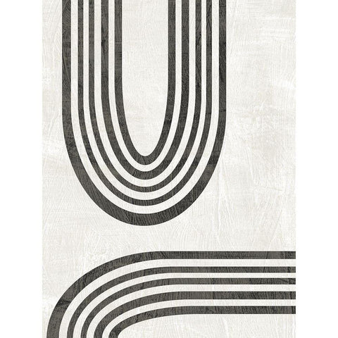 Modern Arc II Black Modern Wood Framed Art Print with Double Matting by Vess, June Erica