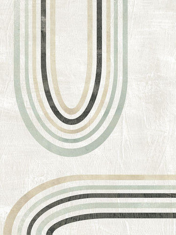 Modern Arc in Color II White Modern Wood Framed Art Print with Double Matting by Vess, June Erica