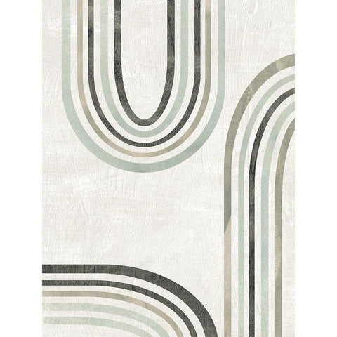 Modern Arc in Color IV Black Modern Wood Framed Art Print with Double Matting by Vess, June Erica