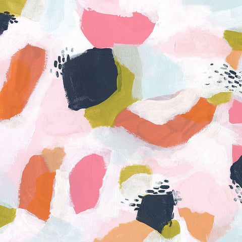 Confetti Currents II Black Ornate Wood Framed Art Print with Double Matting by Vess, June Erica