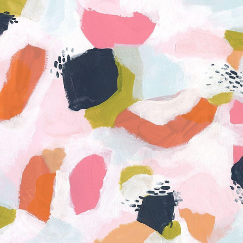 Confetti Currents II Black Modern Wood Framed Art Print by Vess, June Erica