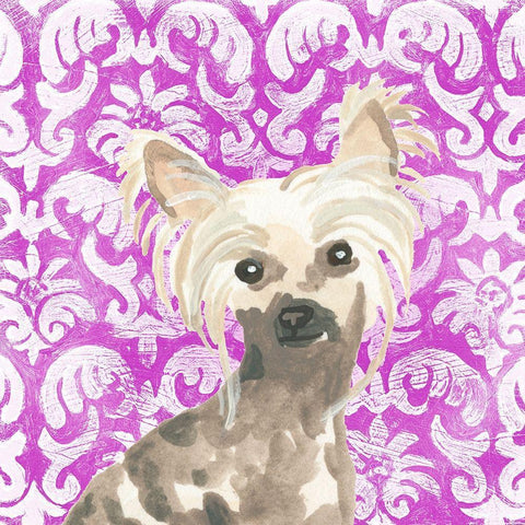 Parlor Pooches IX Black Ornate Wood Framed Art Print with Double Matting by Vess, June Erica