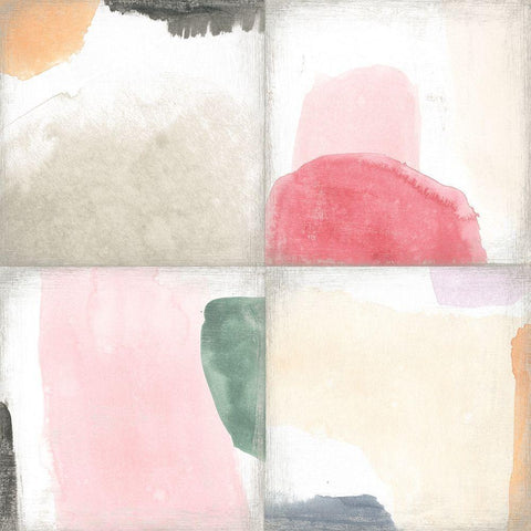 Pastel Tile III Black Modern Wood Framed Art Print by Vess, June Erica