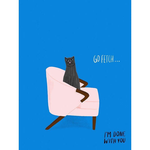 Mod Cats II Black Modern Wood Framed Art Print by Blanckslate