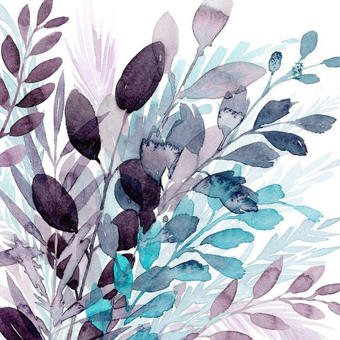 Crystallized Flora I White Modern Wood Framed Art Print with Double Matting by Popp, Grace