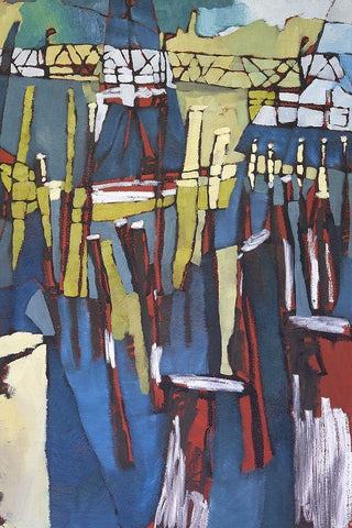 Maine Sails Portland II White Modern Wood Framed Art Print with Double Matting by Ferrell, Erin McGee