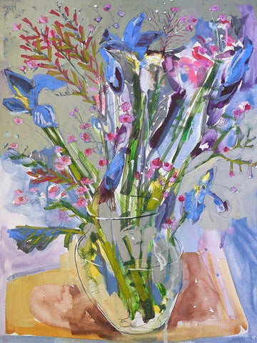 Maine Spring Flowers II White Modern Wood Framed Art Print with Double Matting by Ferrell, Erin McGee